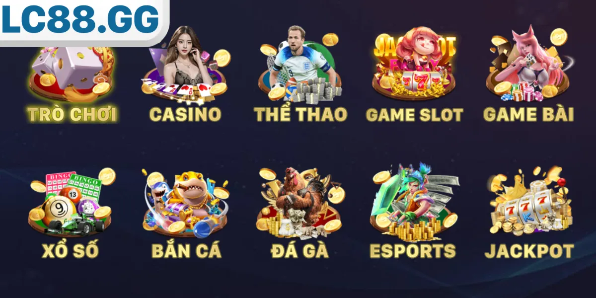 Đa dạng các trò chơi giải trí chất lượng cao tại LC88